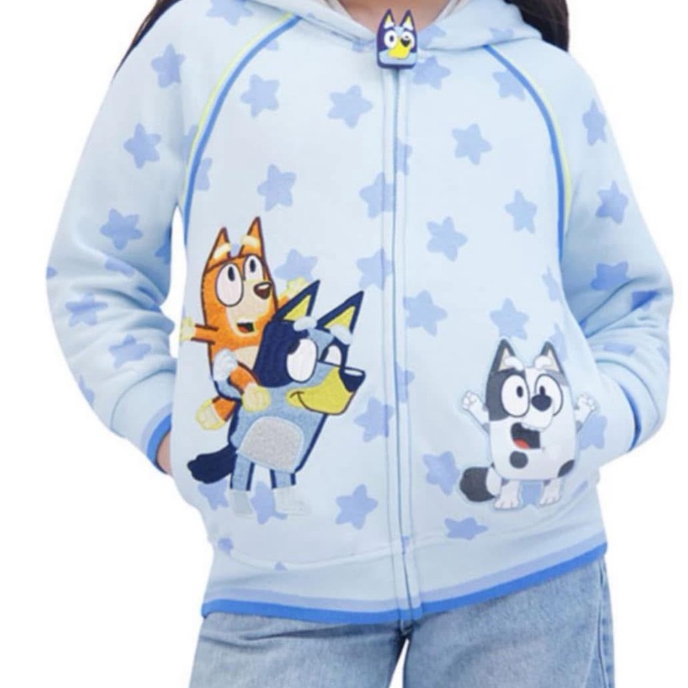 Bluey Zip-up Hoodie Size 4 Character Zipper Pull
